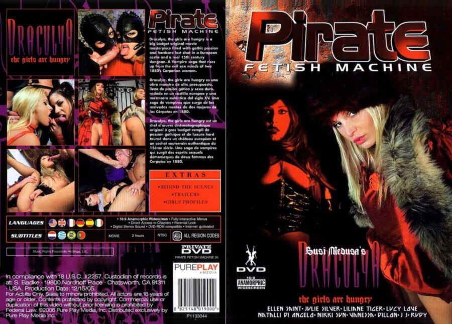 Pirate Fetish Machine 26: Draculya the Girls are Hungry / Dracula: The girls are hungry (2 transfer) (Susi Medusa Gottardi, Private) [2006, Feature, European, Fetish, Vampire, Anal, DP, A2M, DVDRip] [rus] (Julie Silver, Liliane Tiger, Ellen Sain – Porn torrents download