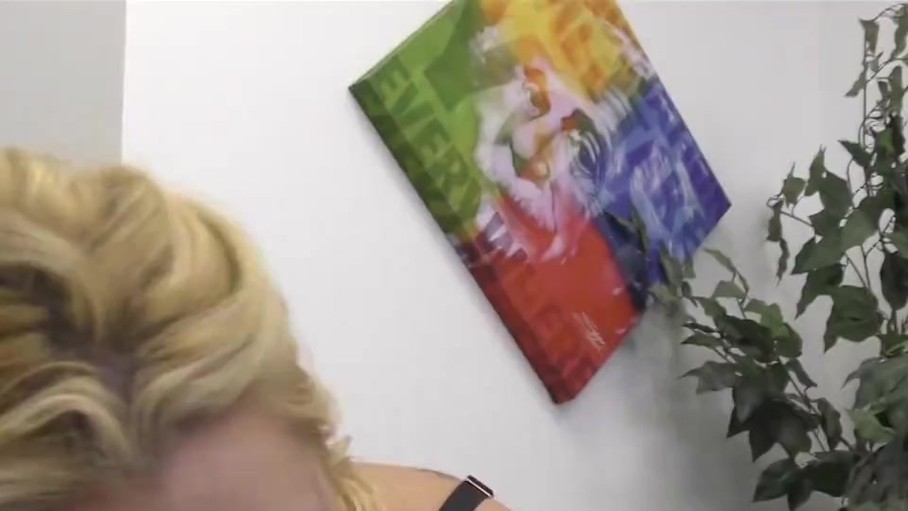 [Femdom Sex] Dominant blowjob in office by bizarre blind milf sucker lady for confused lenny.