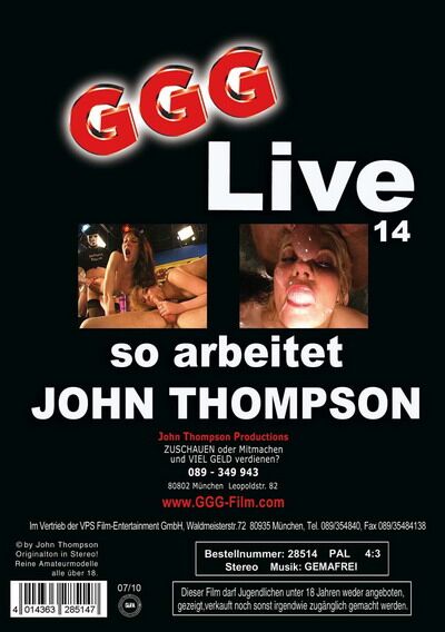 [698.1 MB] [JTPRON] GGG - LIVE 14: SO Arbeitet John Thompson / Live 14: So Studio John Thompson (John Thompson, GGG) [2010, Bukkake, Casting, Cumshot, Group, All Sex, DVDRip]