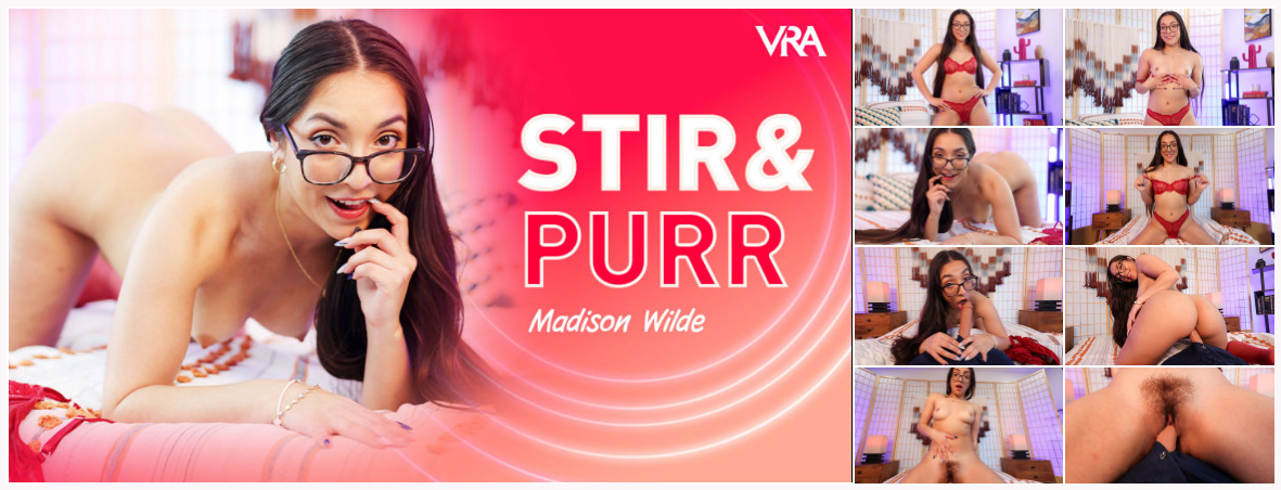 [VRAllure.com] Madison Wilde - Stir & Purr [22.04.2025, American, Boobs, Brunette, Close Ups, Fake Dick, Glasses, Hairy, Latina, Long Hair, Magic Wand, No Male, Nylons, Solo Models, Stockings, Virtual Reality, SideBySide, 8K, 4096p, SiteRip] [Oculus Rift 