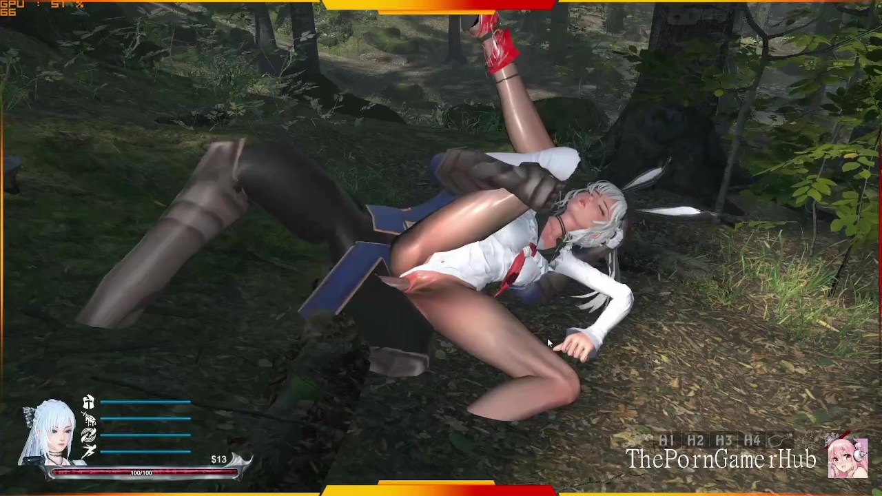 Bunny girl cosplay loves it outside- sword x hime gameplay