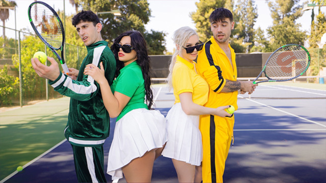[Swappz] Tennis game with slut stepmoms leads to foursome fuckfest orgy - kenzie taylor mona azar - momswap
