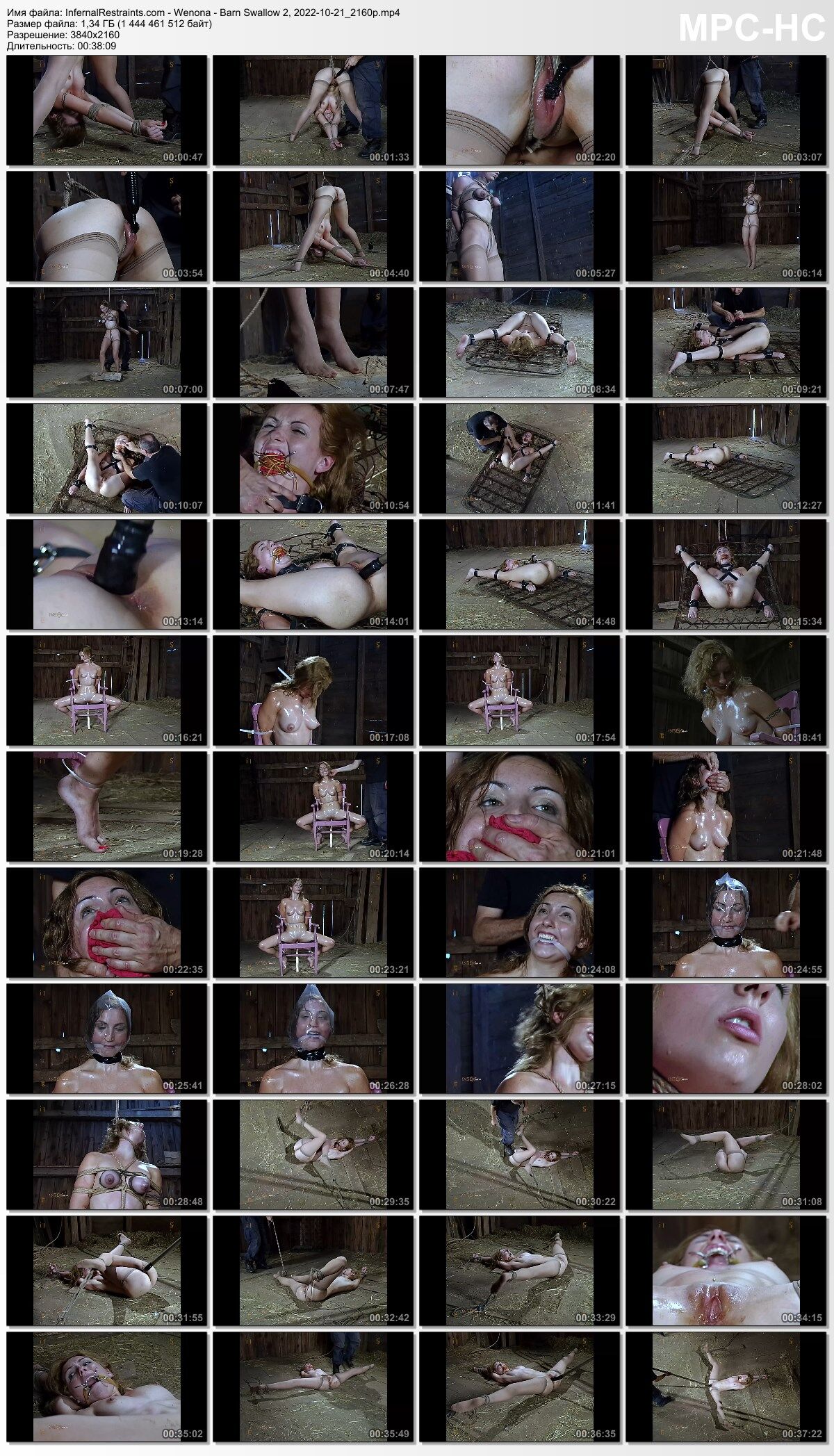 [Infernalrestraints.com] Wenona - Barn Swallow 2 (INSEX - REMASTRED) (10.21.2022) [2022, BDSM, Bondage, ANALDO, RING GAG, Caning, Stockings, Vibrator, Siterip, 2160p]
