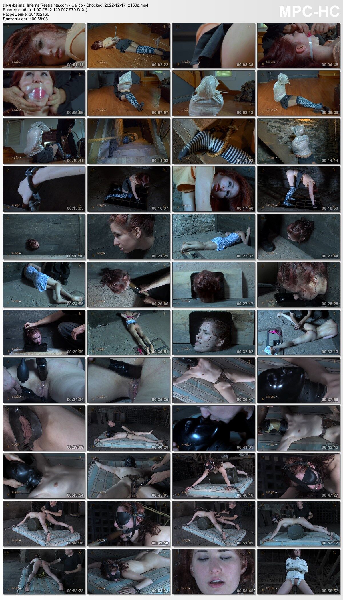 [Infernalrestrastrains.com] Calico - Shocked (Insex - Remastered) (12/17/2022) [2022, BDSM, Bondage, Ana Play, Analy Hook, Dildo, Caning, Vibrator, Zapper, Hooded, Squirting, SquirtingWhipping, Straitjacket, Suspension, Siterip, 2160p]