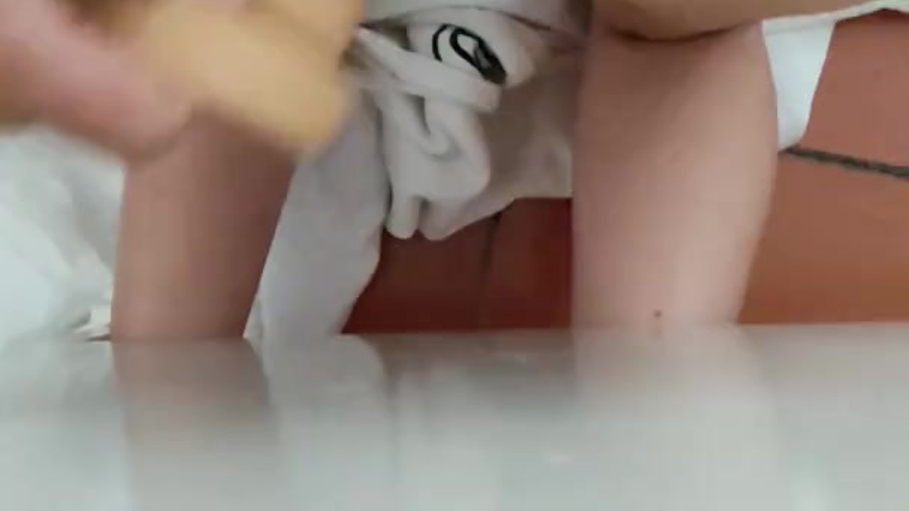 Mexican white whore sucking dick with dildo and plug on her ass