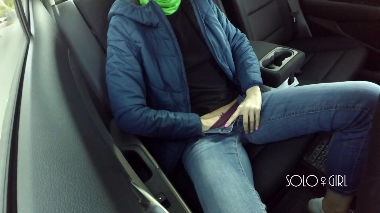 Masturbation innocent girl got on a in uber, public play with pussy
