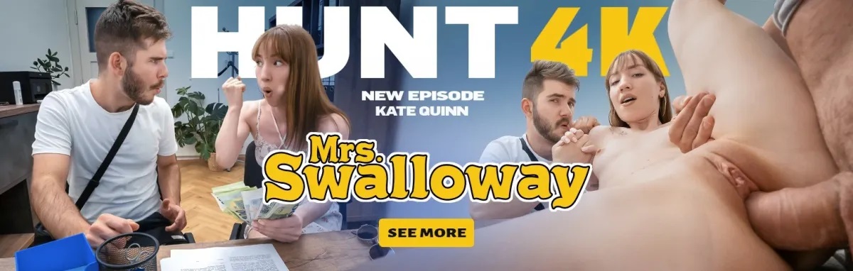 [Hunt4K.com / Vip4K.com] Kate Quinn - Mrs. Swalloway [2025-08-19, Gonzo, Couples, Petite, Cuckold, POV, Hardcore, All Sex, Facial, 1080p, SiteRip] [rus]