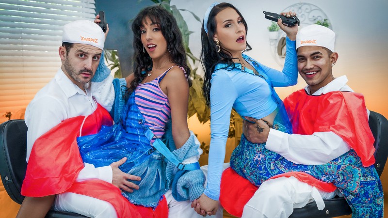 [SwappzSingles.com / TeamSkeet.com] Claire Black, Jade Greene ("You ve Been Fucking My Daughter?!" I Swapped Boyfriends With Mom) [2025 г., Foursome FFMM, Hardcore, All Sex, 360p]