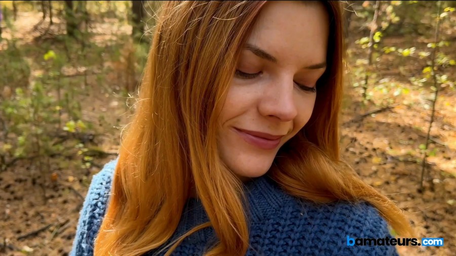 [bAmateurs.com / AdultPrime.com] Olli, Ivan - Ginger babe swallows cock in the woods (142861) [2026-02-24, Blowjob, Handjob, Outdoor, 1080p, SiteRip]