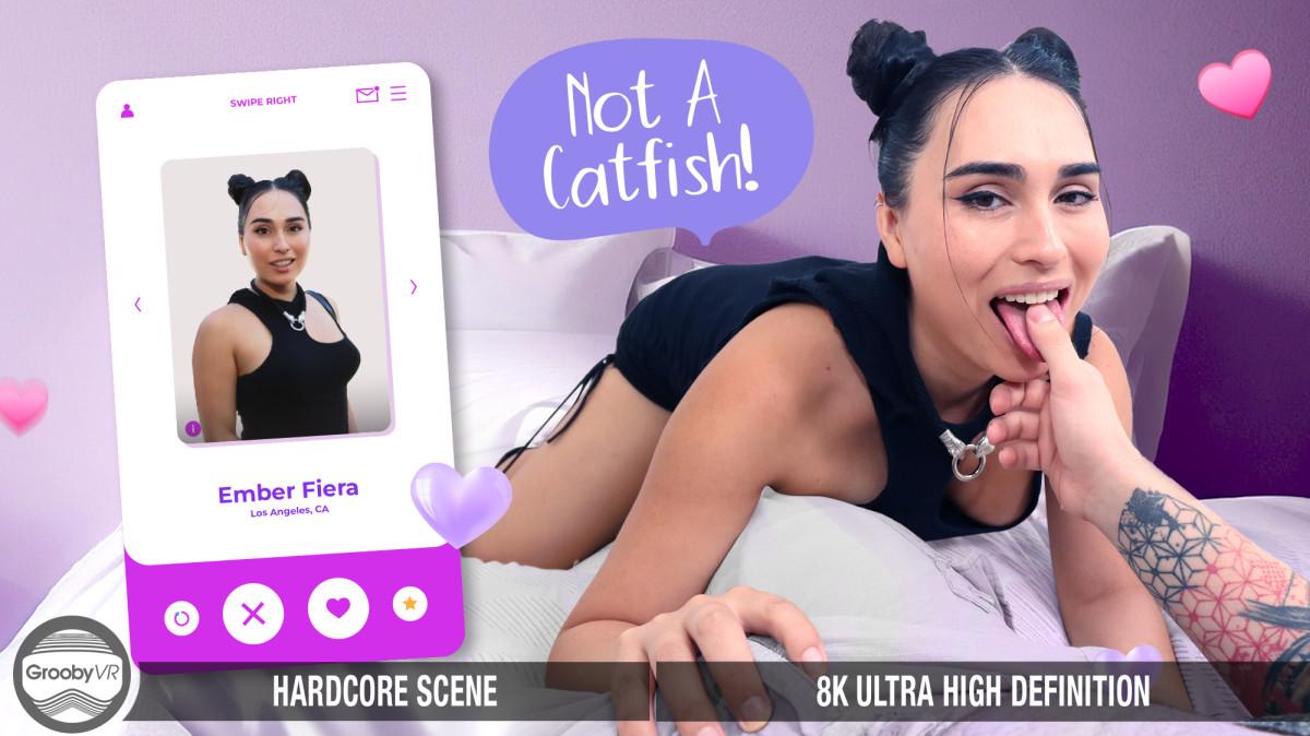 Ember Fiera - Not A Catfish! (GroobyVR) [2024 г., Shemale, Anal, Blowjob, Cowgirl, Cumshot, POV, VR, Virtual Reality, SiteRip]