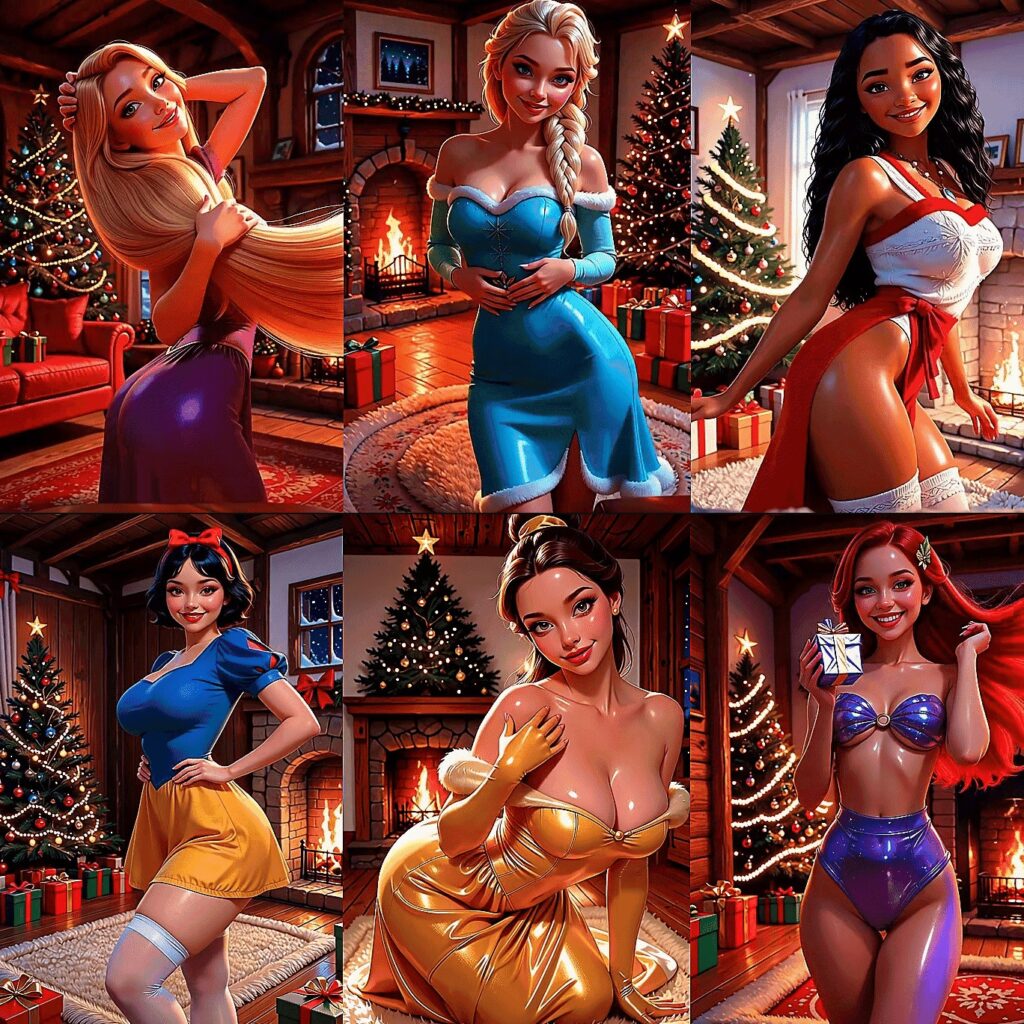 Disney Princesses Christmas (Velvet Muses AI) [2026, 3DCG, AI, Big tits, Oral, Vaginal, Big Ass, Big Tits, WEB-DL] [eng] [2160p]