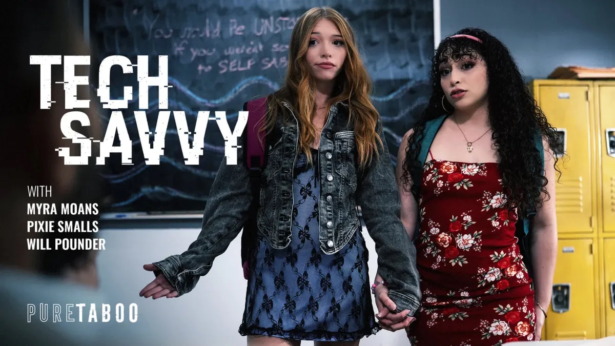 [PureTaboo.com / AdultTime.com] Myra Moans, Pixie Smalls - Tech Savvy [2026-02-03, Feature, Threesome, Interracial, WDLC, Latina, Hairy, Hardcore, All Sex, Facial, CumSwap, 1080p, SiteRip] [rus]