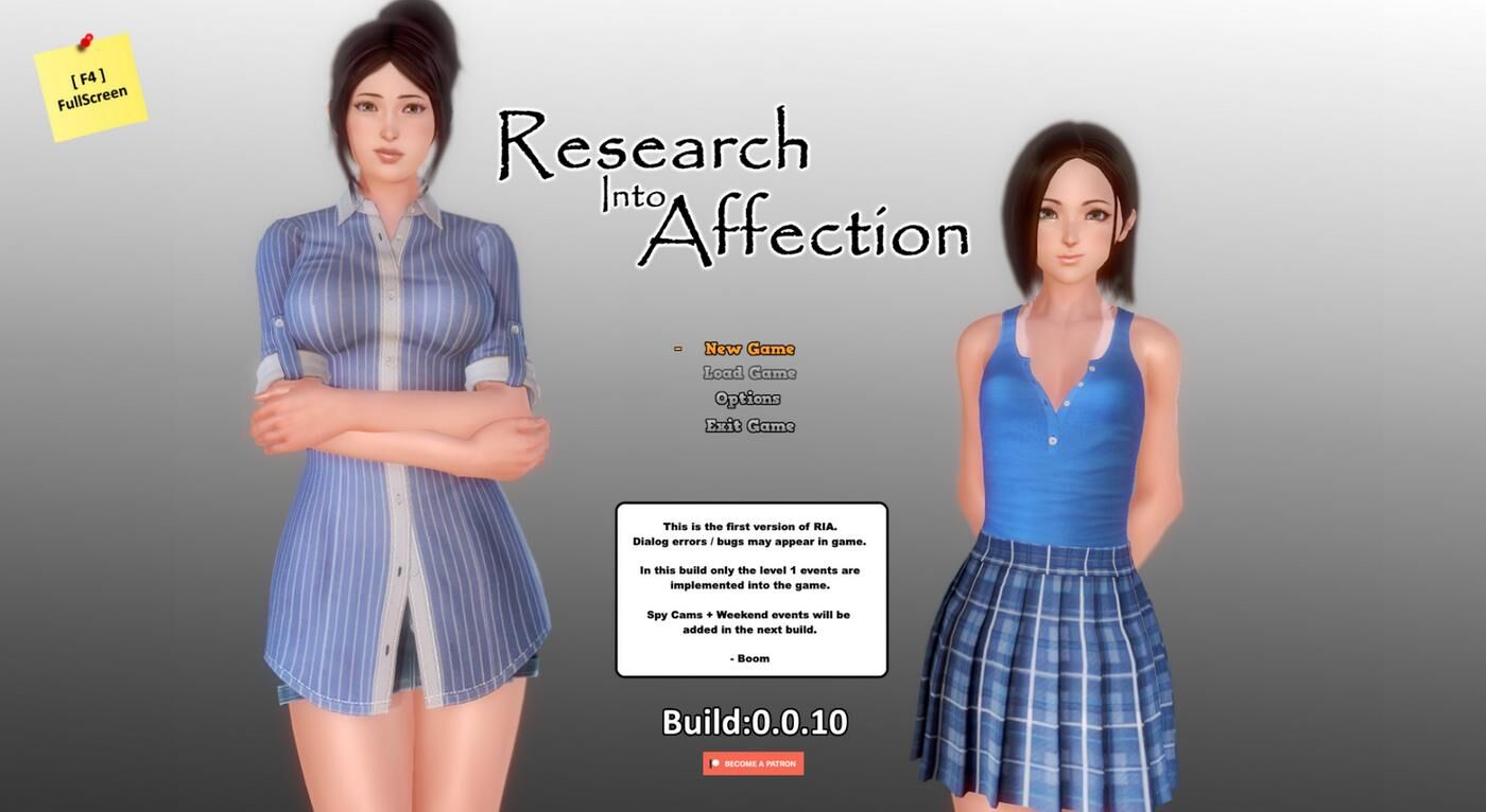 Research INTO AFFECTION [INPROGRESS, V0.6.1] (Boomatica) [UNCEN] [2018, Adv, 3DCG, Big Ass, Big Tits, Corruption, Incest, Male Protagonist, MILF, VOYEURISM] [ENG] – Porn torrents download
