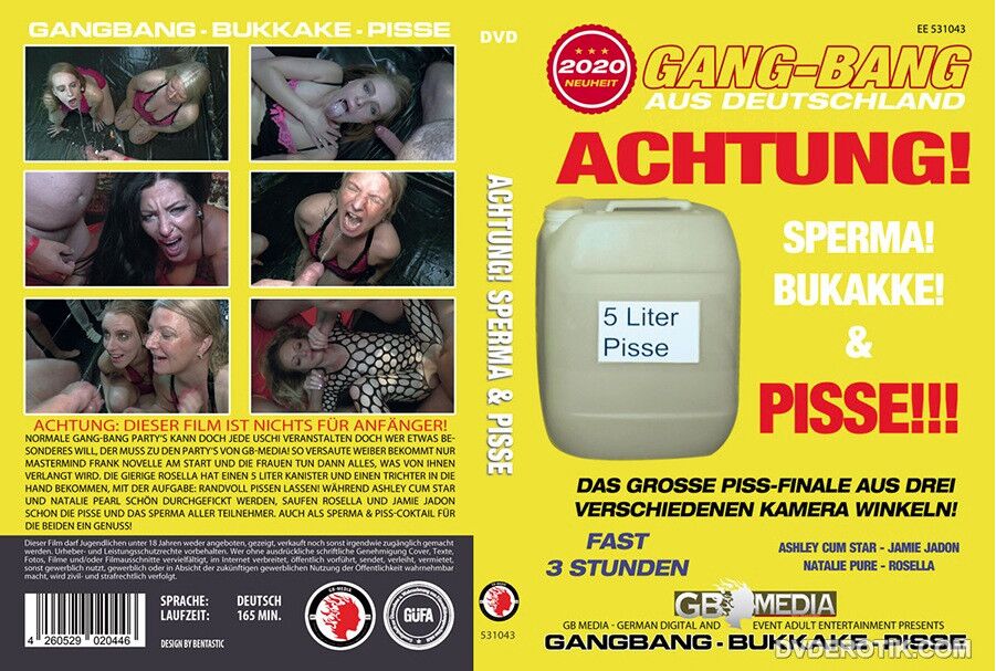 [1.88 GB] Achtung! Sperma und Pisse / Warning! Sperm and Mocha (GB Media) [2020 g., All Sex, Blowjobs, Gonzo, Bukkake, Cumshots / Sperma, Pissing, Gang Bang, DVDRip] (Ashley Cumstar, Jamie Jadon, Natalie Pure, Rosella) – Porn torrents download