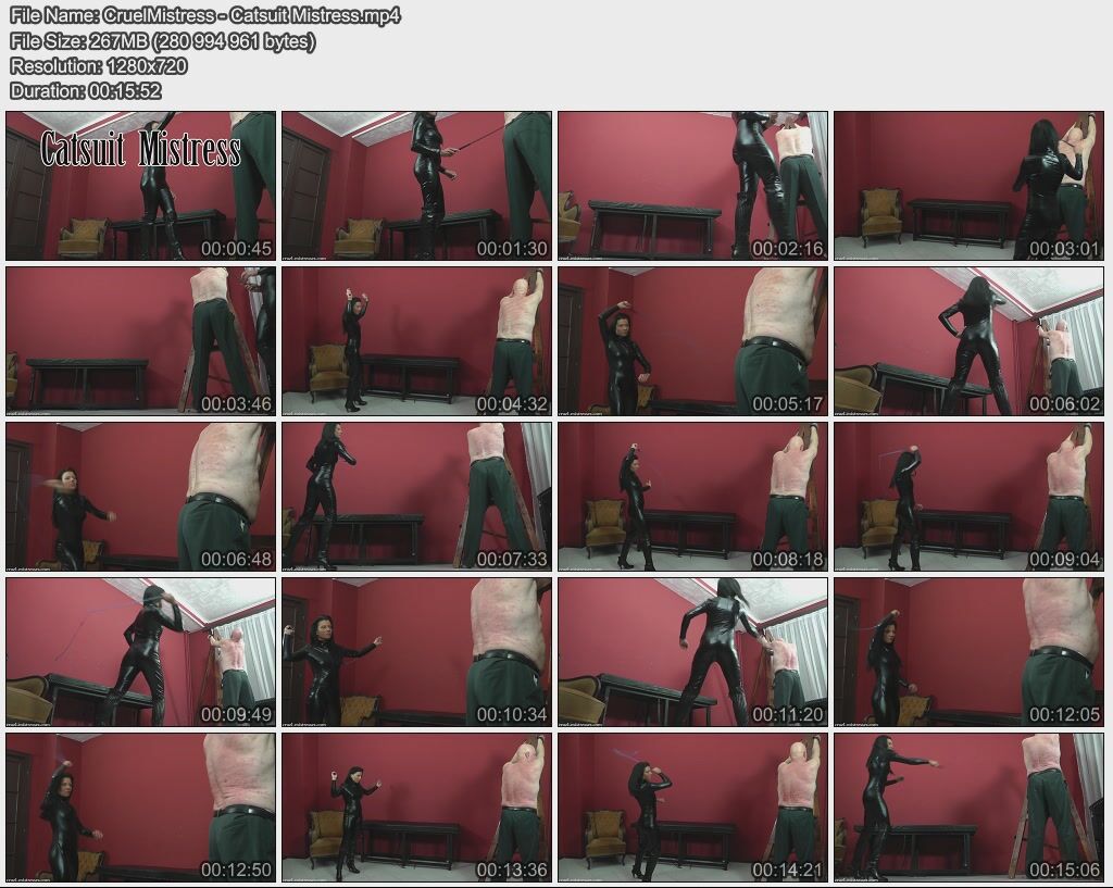 [268 MB] [CruelAmazons.com / Cruel-Mistresses.com] Mistress Dolores – Catsuit Mistress (Cruel-Mistresses.com) [2017 g., BDSM, Femdom, Spanking, Whipping, 1080p, HDRip] – Porn torrents download