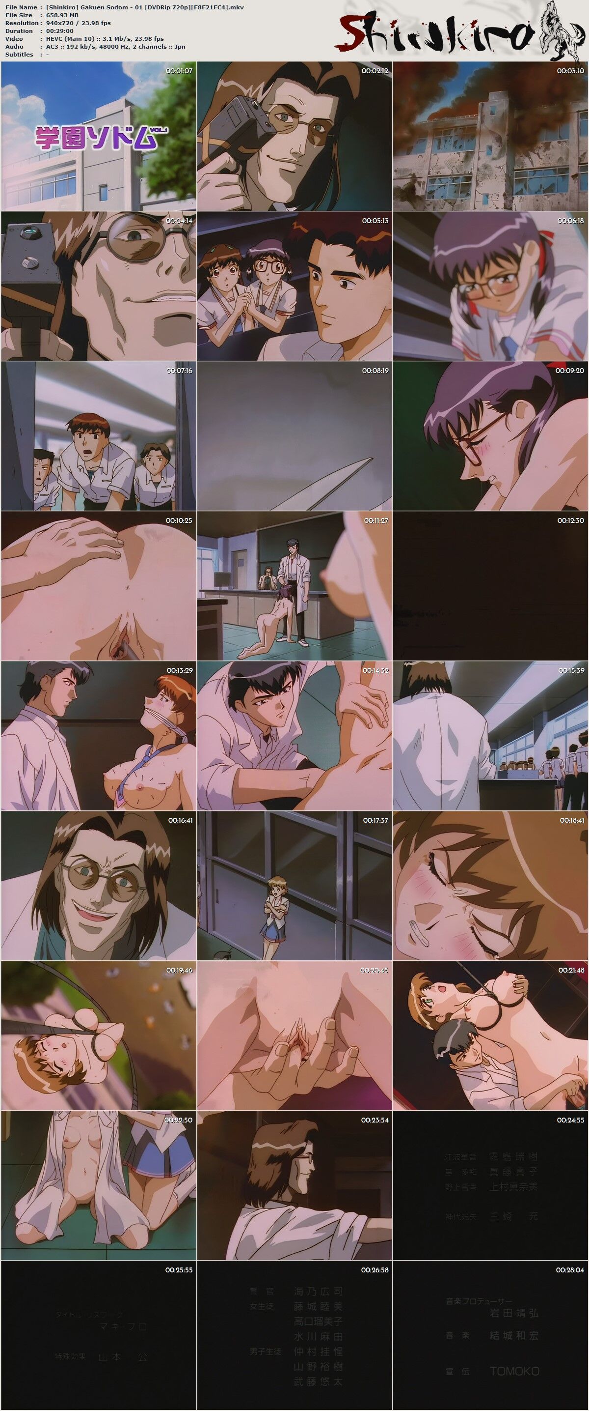 Professor Pain / Gakuen Sodom / Professor Pain (Genkurou Shizuka, Green Bunny) (Ep. 1-2 of 2) [UNCEN] [1998, Female Students, Bondage, BDSM, Rape, Humiliation, DVDRip] [JAP / RUS / ENG] [Upscale – 720p] – Porn torrents download