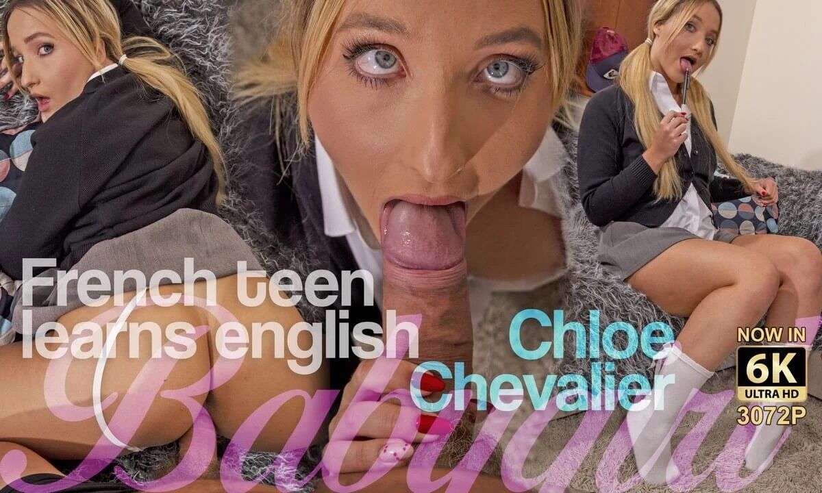 [perVRt / SexLikeReal.com] Chloe Chevalier – French Teen Learns English [02.10.2023, Blonde, Blow Job, Clothed Sex, Deep Throat, Doggy Style, English Speech, French, Gagging, Hardcore, High Socks, Pigtail, Ponytail, Pov , Shorts, Skirts, Virtual Reality, SideBySide, 6K, 3072p, SiteRip] [Oculus Rift / Quest 2 / Vive] – Porn torrents download