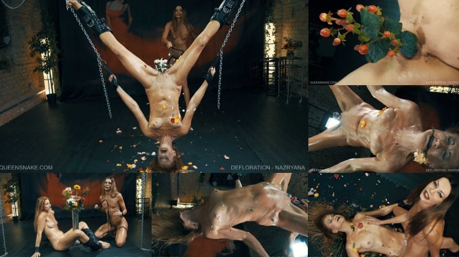 [QueenSnake.com] Defloration - Nazryana [21.08.2021 г., BDSM, Bondage, Suspension, Hanging, Cunt Stuffing, Pussy Licking, Pussy Eating, Lesbian Sex, Muscular, Skinny, Pussy Torment, Whipping, Flowers, Squirt, Pee, Orgasm, Lezdom, 1080p]